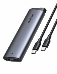 UGREEN NVME Gehäuse, M.2 NVME SSD Gehäuse USB 3.2 10 Gbps für NVMe PCIe M-Key/M+B Key in 2230/2242/2260/2280 mit USB CC Kabel Werkzeuglos