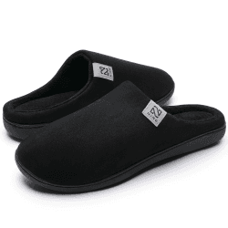 Damen Herren Hausschuhe aus Memory-Baumwolle Drinnen Pantoffeln im Herbst und Winter für Drinnen und Draussen 42/43 EU Schwarz