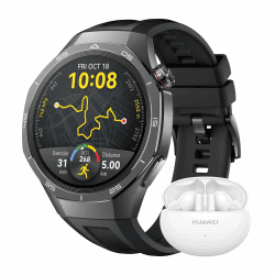 HUAWEI WATCH GT 5 Pro 46mm Schwarz+Extra FreeBuds 5i Weiß,Smartwatch,Kunstvolles Design,Sportfunktionen auf Profi-Niveau,Health-Tracking,EKG-Monitoring,bis zu 14 Tage Akkulaufzeit,GPS Schwarz 46mm HUAWEI WATCH GT 5 Pro