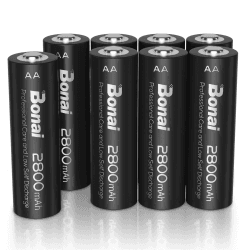 BONAI Akku AA 2800mAh 8 Stück Wiederaufladbare Batterien hohe Kapazität 1,2V Mignon AA Accu NI-MH Aufladbare Akkubatterien HR6 Rechargeable Battery geringe Selbstentladung AA-8 Piezas