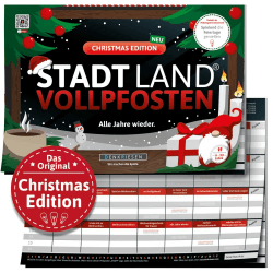 DENKRIESEN - Stadt Land VOLLPFOSTEN® Christmas Edition - 'Alle Jahre Wieder' - A4 | Weihnachtsspiel | Familienspiel | Stadt Land Fluss | Spielblock | Geschenkidee… Spielblock A4