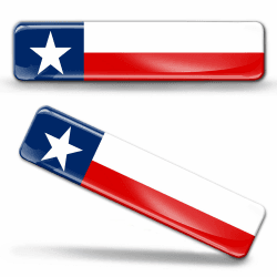 Biomar Labs® 2 x Aufkleber 3D Gel Silikon Stickers Texas USA Texanischem Flagge Fahne Flag Autoaufkleber F 24
