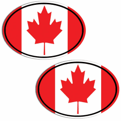 Biomar Labs® 2 Stück Vinyl Kanada Kanadische Flagge Canada Aufkleber Autoaufkleber Stickers Auto Moto Motorrad Fahrrad Helm Fenster Tuning B 203