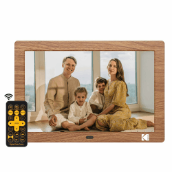 KODAK Digitaler Bilderrahmen 8 Zoll, Digitaler Bilderrahmen ohne WLAN mit Fernbedienung, Elektronischer Bilderrahmen mit 1280 * 800 IPS-Bildschirm, Bilder/Videos/Musikplayer 8 Zoll Holzfarbe