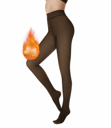 AMIYOYO Thermo Strumpfhose Damen Gefüttert Fleece Thermostrumpfhose Warm Leggings Gefälschte Durchscheinend High Waist Dicke Pantyhose Winter L 220g Schwarz Gefälschte Durchscheinend