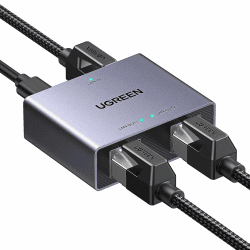 UGREEN LAN Splitter 1 auf 2 1000Mbps Ethernet Splitter LAN Switch 2 Port mit Type-C Stromkabel Gigabit Ethernet Switch für Computer, Hub, Switch, Router, Set-Top Box, PS5, TV usw.