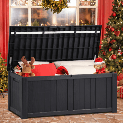 YITAHOME 450 Liter Groß Gartenbox Wasserdicht, Abschließbarem Outdoor Kissenbox, Garten Auflagenbox Wetterfest Garten Aufbewahrungsbox für Gartengeräten Poolzubehör Spielzeug, 140x66x59cm (Schwarz)