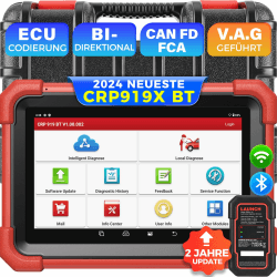 LAUNCH X431 CRP919X BT OBD2 Diagnosegerät, 2024 Bidirektionales Diagnosetool mit 37+ Dienst, OE-Level Alle System Diagnosescanner, Aktiver Test, CANFD&DOIP, ECU-Kodierung, VAG Geführt,2-Jahre Update