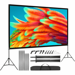 VISULAPEX 100" Leinwand Beamer HD 4K Stativleinwand, 160 Grad Betrachtungswinkel Beamer Leinwand mit Stativ Tragbare für Heimkino, Tagungsraum Hochzeiten 100 Pouces