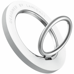 Handy Ring Halterung Magnetisch für MagSafe - Lamicall 360° Drehung Handy Griff Halter Fingerhalter für iPhone 16/15/14 Pro Max Plus, 13/12 Pro Max Mini, Smartphone mit Metallring, Zubehör für MagSafe -Weiß