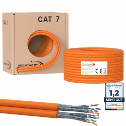 RedStar24 CAT7 Duplex Kabel 50m Verlegekabel Netzwerkkabel CAT 7 Twin LAN Installationskabel SFTP PIMF Kat.7 Netzwerk Ethernet Verkabelung Datenkabel Gigabit Kupfer Ethernet AWG23/1 Duplex, 50m Duplex 50m