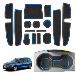 SKTU Antirutschmatten kompatibel mit Dacia Jogger 2021-2024 Gummimatten Türschlitzmatte (Blau)