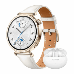 HUAWEI WATCH GT 5 41mm Weiß Leder+Extra FreeBuds 5i Weiß,Smartwatch,Kunstvolles Design,Sportfunktionen auf Profi-Niveau,Health-Tracking,EKG-Monitoring,bis zu 14 Tage Akkulaufzeit,GPS Weiß Leder 41mm HUAWEI WATCH GT 5