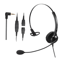 Mairdi Telefon Headset mit 2 5mm Klinke, Mono CallCenter Festnetztelefone Kopfhörer mit Mikrofon Noise Cancelling für Panasonic Cisco SPA Siemens Gigaset Grandstream Polycom DECT Schnurlostelefon Monaural 308S011