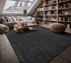 Paco Home Outdoor Teppich Wetterfest Wohnzimmer Balkon Küchenteppich Flachgewebe Sisaloptik Meliert Einfarbig, Grösse:300x400 cm, Farbe:Anthrazit 300 x 400 cm (Rechteckig) Anthrazit