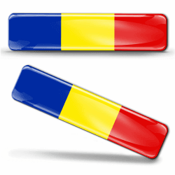 Biomar Labs® 2 x Aufkleber 3D Gel Silikon Stickers Rumänien Romania Flag Rumänische Flagge Fahne Autoaufkleber F 18