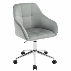 WOLTU Homeoffice Stuhl, Schreibtischstuhl, Drehstuhl, Schminkstuhl, höhenverstellbar, bis 150 kg belastbar, mit Armlehnen Samtsitz, für Schlafzimmer Büro Wohnzimmer, Hellgrau BS145hgr Hellgrau Samt