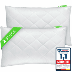 Gentle North Kopfkissen (40x60 cm groß) - 2er Set Kissen für Bett und als Dekokissen - Mit Reißverschluss für Füllung - Sofakissen - Zierkissen für Couch und Sofa - Ökotex - Waschbar bis 60° - Weiß 2 St. | 40x60cm