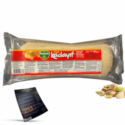 400g Engelshaar Teigfäden für Dubai Schokolade, Türkische Engelshaar Kadayif Teigfäden, Kunafeh Künefe inkl. Rezept zum selbst machen (1 x 400g) Angebot bei HelloDeals