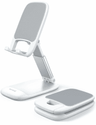 Lamicall Handy Ständer Verstellbare, Handy Halterung - Faltbarer Handyhalterung, Halter für iPhone 16 15 14 Pro Max Plus, 13 12 Pro Max Mini, 11 Pro, Xs Max, X, 8, 7, SE, Samsung S24 S23, Smartphone Weiß