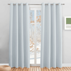PONY DANCE 2 Stücke Verdunklungsvorhänge Wohnzimmer H 210 x B 132 cm Gardienen Grau-weiß Blickdicht Ösenvorhang Verdunkelung Fenster Vorhänge Dekoschals H210 x B132 cm (2er Pack) Grau-weiß