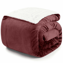 Blumtal Premium Sherpa Kuscheldecke flauschig - Wohndecke Kuscheldecke 150x200 cm - Oeko-TEX zertifizierte Fleecedecke 150x200 cm - Wohn- & Kuscheldecke - Wohndecke 150x200 - Plüschdecke in Dunkelrot 150 x 200 cm Dunkelrot