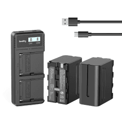 SMALLRIG NP-F970 Ladegerät Battery Ersatzbatterien (2 Stück, 7800mAh Akkus) & Schnellladegerät USB Dual Charger für Sony NP-F970 NP-F960 NP-F950 NP-F930 NP-F550 NP-F570 NP-F750, Camcorder - 3823