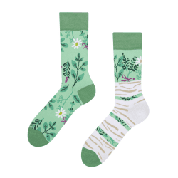 Dedoles Socken Unisex Damen Herren & Kinder Baumwolle viele lustige Designs Fussball Fahrrad Pferde Pflanzen Feuerwehr Geschenk links rechts verschieden 35-38 Kräuter