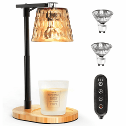 Accwork Candle Warmer Lamp, Kerzenwärmer Lampe Kerzenwärmerlampe mit Timer und Dimmer, Duftwachslampe aus Glas für Heimdekoration, mit 2 Glühbirne