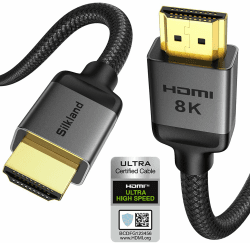 Silkland 10K 8K HDMI 2.1 Kabel 6m, Zertifiziertes HDMI® Kabel 4K@144Hz/120Hz, eARC, HDR10, Dolby Atmos, DTS:X, 48Gbps, HDCP2.3 für HDTV/Soundbar/PS5/Blu-ray/Switch/Beamer/Laptop/Display/TV Box/PC