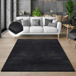 the carpet Cosy kuschelig Warmer Fellteppich, weich und elegant, waschbar und Fußbodenheizung geeignet, Öko-Tex Zertifiziert, Schwarz, 240 x 340 cm 240 x 340 cm Schwarz