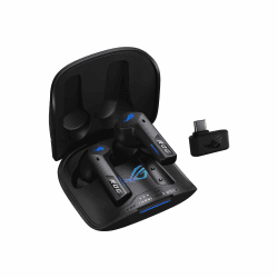 ASUS ROG Cetra True Wireless SpeedNova Black RGB In-Ear Gaming Kopfhörer (ROG SpeedNova Wireless-Technologie, AI-Mikrofon, Geräuschunterdrückung (ANC), 46 Std. Akkulaufzeit, kabelloses Laden, schwarz) ROG Cetra Schwarz
