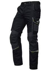 PUMA Workwear Precision X Arbeitshose für Herren - Premium Bundhose mit vielen Taschen und verstärkten Kniepartien - für Handwerk, Produktion und Baugewerbe 50 Schwarz-neon