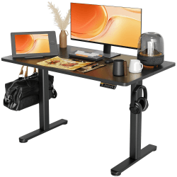 Claiks Schreibtisch Höhenverstellbar Elektrisch, Höhenverstellbarer Schreibtisch 120x60 cm, Standing Height Adjustable Desk, Schwarz Gestell/Schwarz Oberfläche 120x60 cm Schwarz