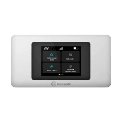 GlocalMe U3X mobiler WLAN Router, Keine SIM-Karte erforderlich, Kein Vertrag, 3500mAh Akku, LCD Display Dual-Modem mobiler Hotspot, Abdeckung von 140+ Ländern und Regionen, 4G LTE Router (Weiß) G4-Gold-EU