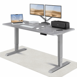 Desktronic Höhenverstellbarer Schreibtisch (180x80cm) - Schreibtisch Höhenverstellbar Elektrisch mit Flüsterleisem Dual-Motor & Touchscreen - Hohe Tragfähigkeit - Stehtisch HomePro Grau + Grau 180 x 80 cm
