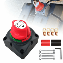 Batterie Trennschalter 12V 24V 48V Haupttrennschalter Trennschalter für Marine Boot Auto LKW ATV RV Fahrzeuge Wohnmobil Anhänger (Ein/Aus) Verbessertes Panel-Design