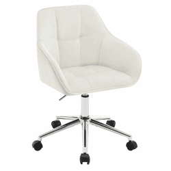 WOLTU Homeoffice Stuhl, Schreibtischstuhl, Drehstuhl, Schminkstuhl, höhenverstellbar, bis 150 kg belastbar, mit Armlehnen Samtsitz, für Schlafzimmer Büro Wohnzimmer, Cremeweiß BS145cm Cremeweiß Samt