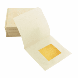 KINNO 10 Blatt Blattgold Essbar 24 Karat Echte Gold 2.5 * 2.5cm zum Basteln Lebensmittel,Kuchen,Backen,Torten Dekorfolie 0.97" X 0.97"