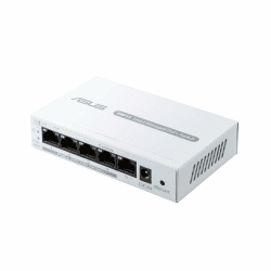 ASUS ExpertWiFi EBP15 PoE+ Smart Managed Switch mit 5 GbE-Ports, 4 PoE+, 60 Watt, Unterstützung QoS, IGMP, Wandmontage, Weiß PoE Switch 1er Pack