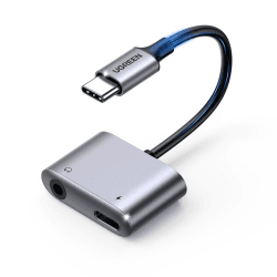 UGREEN USB C auf 3.5mm Klinke Adapter mit Schnellladen USB C Kopfhörer Adapter kompatibel mit Galaxy A53 A33, Pixel 5, iPad Pro 2022 usw.