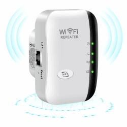 WLAN Verstärker mit 300 Mbps,WLAN Repeater,WiFi Extender Booster 2,4GHz WiFi Extender mit Repeater/AP Modus und WPS-Funktion,Internet Verstärker bis zu 3000qm und 30 Geräte (Weiß)
