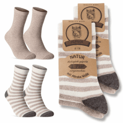 4 Paar Alpaka Socken Herren Damen Wintersocken warme Wollsocken 39-42 Beige
