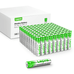 Lepro AAA Batterien, 100 Stück, Alkaline Batterie AAA mit 1.5V - Langlebig, Leistungsstark & Auslaufsicher, Ideal für Fernbedienungen, Spielzeug, Uhren, Taschenlampe UVM 100 Stück AAA