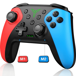 Elegamefy Switch Pro Controller für iOS/Android, 1000mAh kabelgebundener PC-Controller mit Programmierbar, Turbo, 4-Level-Vibration, 6-Achsen-Gyro, Gamepad kompatibel mit Switch/Lite/OLED N107