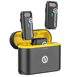 Hollyland Lark M1 Wireless Lavalier Mikrofon aktive Geräuschunterdrückung 200m Reichweite, 8H Akkulaufzeit, Ultra-Mini tragbares, kabellos Ansteckmikrofon für DSLR Kamera iPhone Android PC (Schwarz) Duo Schwarz