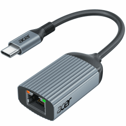 acer USB C auf Ethernet Adapter, Thunderbolt 3 Typ-C zu RJ45 Gigabit LAN Netzwerkadapter aus Aluminium für iPhone 15/16 Serie, iPad/MacBook Pro/Air, Galaxy S24, Surface, Steam Deck, Switch usw. Grau