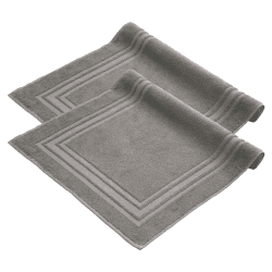Komfortec Badvorleger Set 2 Teilig, Frottee Duschvorleger, Waschbar Duschmatte & Badteppich, 600 g/m² &100% Baumwolle, Saugfähig & Schnelltrocknend, 50 x 70 cm, Anhtrazit 50 x 70 cm Anthrazit Grau