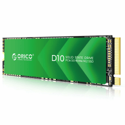 ORICO 256GB M.2 NVMe SSD, TLC NAND Flash, 2400MB/s PCIe Gen3x4 M2 2280 SSD, Internes Solid State Laufwerk Kompatibel mit Desktop-Laptop - D10