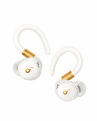 soundcore von Anker Sport X20, kabellose Workout Kopfhörer, drehbare und ausziehbare Ohrhaken, Geräuschunterdrückung, tiefer Bass, IP68 wasserdicht, schweißfest, staubdicht, 48h Play, Sport Kopfhörer Polarweiß